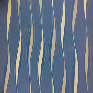 Blue silver color vertical flowing lines with self texture patterns wallpaper