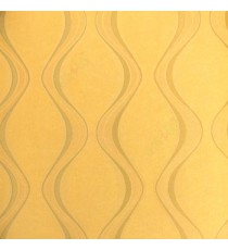 Gold and green color vertical flowing lines with self texture patterns wallpaper