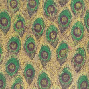 Green brown black color peacock feather pattern looks beautiful prints in wallpaper