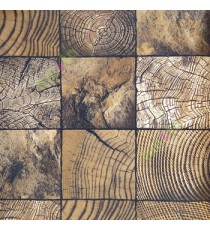 Brown black square shaped timber wood round circle dry wood pattern wallpaper