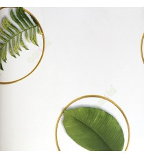 Green gold white yellow color natural ferns circles big leaves beautiful big plant leaf with texture background home décor wallpaper