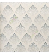 Blue white grey color traditional small damask pattern texture background floral petals swirl small dots home décor wallpaper