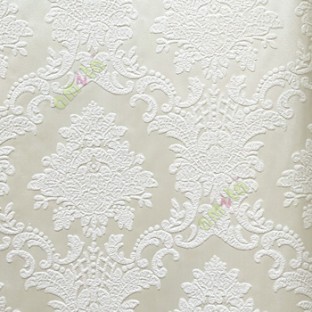 Beige cream color traditional embossed patterns damask texture designs swirls small dots home décor wallpaper