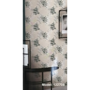 Grey white color natural leaves texture surface small flower buds complete natural elegant look home décor wallpaper