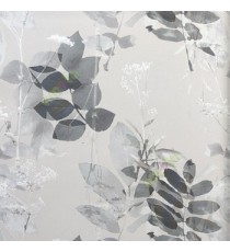 Grey white color natural leaves texture surface small flower buds complete natural elegant look home décor wallpaper