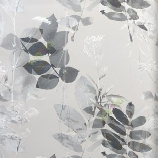 Grey white color natural leaves texture surface small flower buds complete natural elegant look home décor wallpaper
