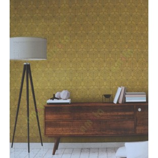 Gold black colour isometric pattern home décor wallapaper
