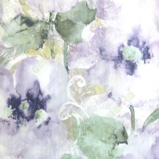 Purple white green black color beautiful big size flower and green color matured stem with texture finished surface wallpaper