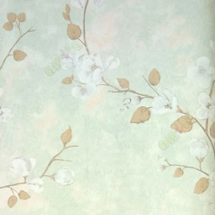 Brown grey green beige color flower leaf twig  summer flower floral pattern wallpaper