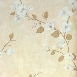 Brown grey gold color flower leaf twig  summer flower floral pattern wallpaper