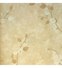 Brown beige gold color flower leaf twig  summer flower floral pattern wallpaper