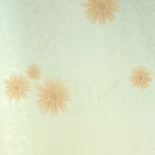 Beige brown gold color traditional flower leaf  with stem decorative wallpaper
