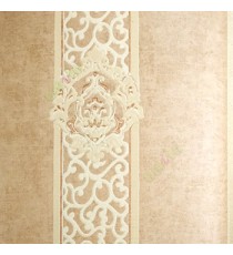 Brown gold color traditional vertical decorative designs texture surface embossed pattern home décor wallpaper
