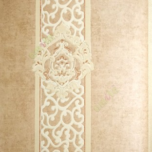 Brown gold color traditional vertical decorative designs texture surface embossed pattern home décor wallpaper