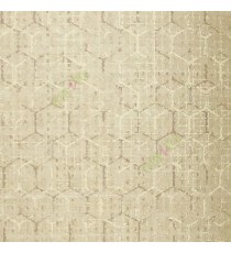 Gold beige green grey color solid texture finished geometric hexagon shapes honeycomb structure home décor wallpaper