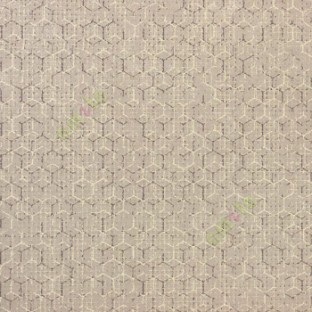 Brown beige grey color solid texture finished geometric hexagon shapes honeycomb structure home décor wallpaper