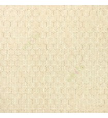 Gold beige brown cream color solid texture finished geometric hexagon shapes honeycomb structure home décor wallpaper