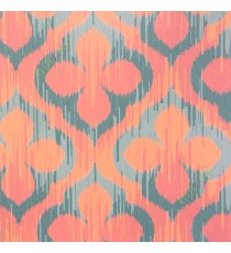 Red grey orange brown color traditional digital design four leaf damask pattern wallpaper