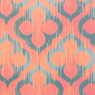 Red grey orange brown color traditional digital design four leaf damask pattern wallpaper