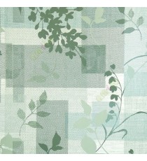 Grey blue beige color texture geometric shaped long stem leaf  floral pattern wallpaper