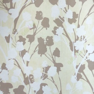 Brown beige cream color Traditional flower twig cotton ball twig pattern wallpaper
