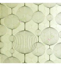 Contemporary black beige green color circle globe and lines interconnected all circles pattern wallpaper