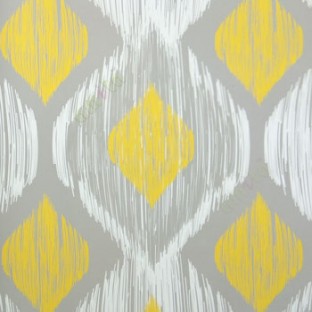 Traditional design yellow grey cream color digiral ogee pattern vertical digital stripes wallpaper