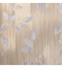 Brown beige blue color traditional and contemporary mixed floral leaf vertical digital stripes wallpaper