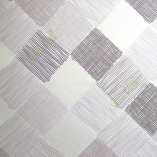 Grey cream color small vertical lines weaved patches design checks and crossing pattern wallpaper