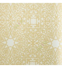 Gold white color traditional flower square shaped boxes with decorative designs swirl texture background home décor wallpaper