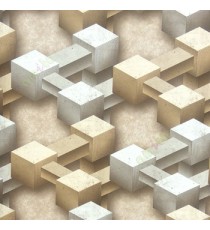 Brown grey cream gold color abstract designs square shapes bold size 3D patterns texture background home décor wallpaper