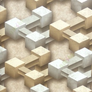 Brown grey cream gold color abstract designs square shapes bold size 3D patterns texture background home décor wallpaper