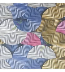 Black blue pink cream color abstract design line layer circles embossed patterns texture surface home décor wallpaper