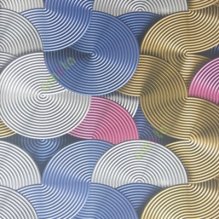 Black blue pink cream color abstract design line layer circles embossed patterns texture surface home décor wallpaper
