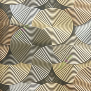 Black gold cream white color abstract design line layer circles embossed patterns texture surface home décor wallpaper