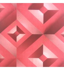 Red brown color geometric patterns big size multilayer square 3D designs texture surface diamond shapes dice home décor wallpaper