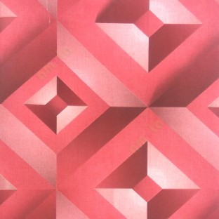 Red brown color geometric patterns big size multilayer square 3D designs texture surface diamond shapes dice home décor wallpaper