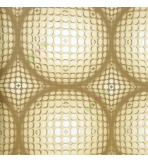 Brown cream gold color geometric big circles with 3D small circle shadows texture surface scratch home décor wallpaper