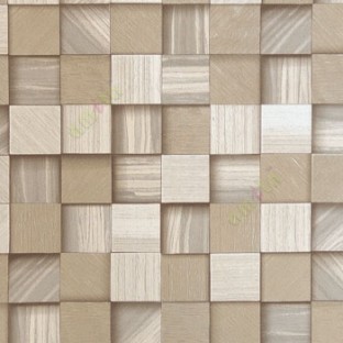 Brown beige gold color square wood puzzle slats natural finished wallpaper