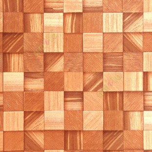 Brown gold color square wood puzzle slats natural finished wallpaper