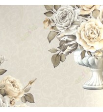 Beautiful brown grey black beige color natural bunch of roses leaf in flower vase floral texture background self design wallpaper