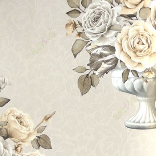 Beautiful brown grey black beige color natural bunch of roses leaf in flower vase floral texture background self design wallpaper