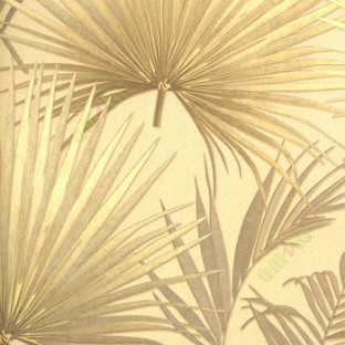 Brown gold color natural big leaf and long leaf wild plant fan plam patterns texture finished wallpaper