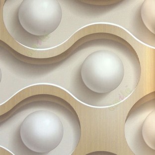 Gold cream brown color contemporary designs geometric circles 3D pattern ball shadows vertical lines small texture dots wallpaper