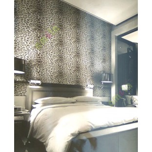 Natural black and white grey color animal skin leopard hair contemporary circles paint 3D finished vertical color lines wallpaper