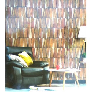 Brown black gold yellow color timber planks wall finished traditional look texture finished wood look wallpaper