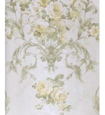 Green gold white beautiful natural floral flower design home décor wallpaper for walls