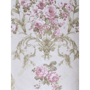 Pink beige green white beautiful natural floral flower design home décor wallpaper for walls