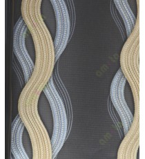 Black gold blue silver colour vetical flowing waves home décor wallpaper for walls