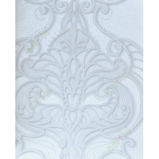 White grey colour contemporary damask design home décor wallpaper for walls